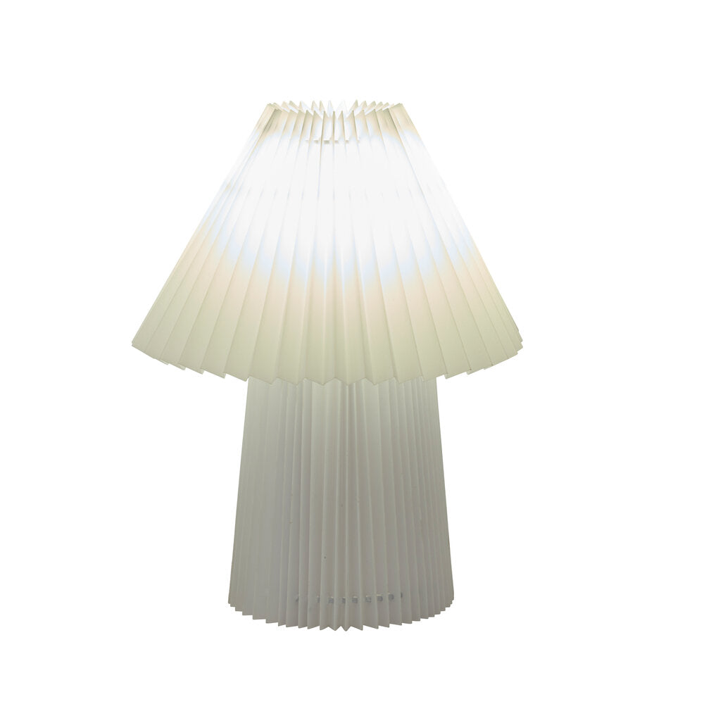 Fold plisseret bordlampe, hvid - H31cm